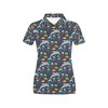 Women'S Polo Shirt With Underwater Dolphin Print Design For Sports Enthusiasts