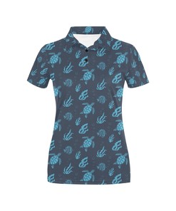 Women'S Sea Turtle Print Polo Shirt For Fans