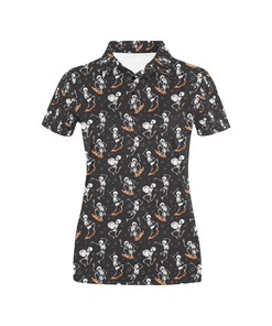 Women'S Skeleton Print 3D Polo Shirt - Perfect Gift For Fans Of Skulls And Fashion