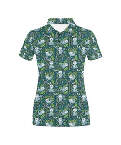 Women'S Sloth Print 3D Polo Shirt - Quirky Gift For Sloth Lovers