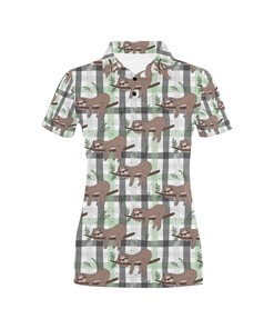 Women'S Sloth Print Polo Shirt - Fun And Cute Gift For Sloth Lovers