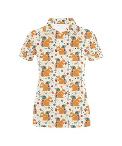Women'S Squirrel Print Design Polo Shirt - Bold 3D Design For Fans Of Squirrels