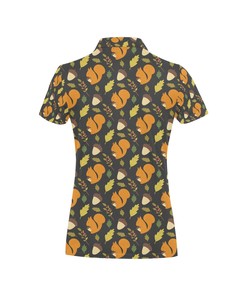 Women'S Squirrel Print Design Polo Shirt - Fun And Flattering Polo For Fans Of Squirrels