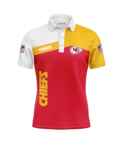 Women'S Stylish Button Up Kansas City Chiefs Polo Shirt - Look And Feel Great