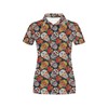 Women'S Sugar Skull Polo Collar Shirt - Soft And Stylish Design