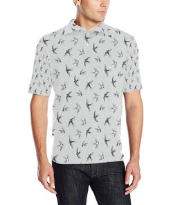 Women'S Swallow Bird Polo Collar Shirt - Eye-Catching And Edgy Design