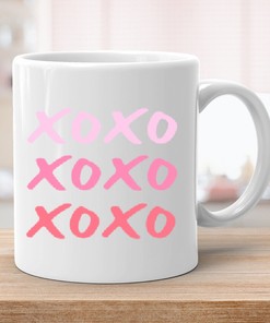 Xoxo Hugs And Kisses Mug with Quote I Love You - Valentine Mug for Lovers Included