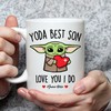Yoda Best Son Mug Set, Best Son Ever Gift, Cute Valentines Day Gifts for Mom and Son