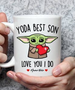 Yoda Best Son Mug Set, Best Son Ever Gift, Cute Valentines Day Gifts for Mom and Son