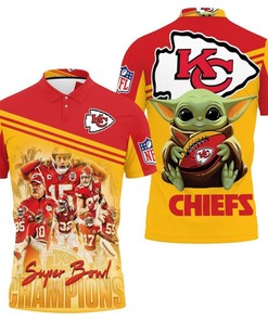 Yoda Celebrates Kc Chiefs Afc West Division Champs Super Bowl 2021 3D Polo Shirt