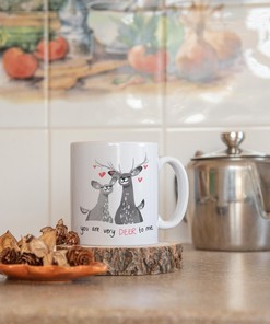 You Are Very Deer To Me Mug for Her - Valentines Gift with Anniversary and Valentine's Day Included