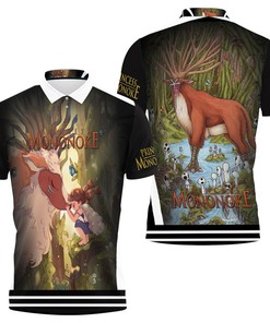 Young Princess Mononoke And God In Forest Shishigami Polo Shirt For Anime Lovers