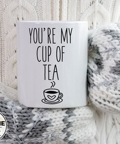 You're My Cup Of Tea Mug Set - Coffee Tea Cup Gift For Him Her, Perfect Valentine's Day Gift for Husband or Wife