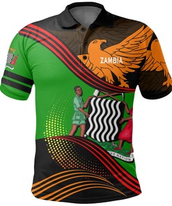 Zambia Polo Shirt Fall In The Wave K7 For National Pride