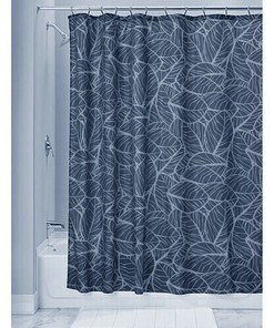 100% Blue Tropical Palm Leaf Leaves Fabric Shower Curtain For Natural Bathroom Decor