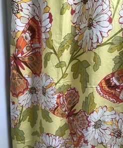 2008 Botanical Print Butterflies Pottery Barn Shower Curtain