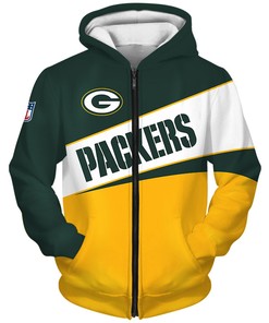 3 Lines Graphic Gift All Over Print 3D Zip Hoodie For Fans Of Green Bay Packers