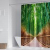 3D Bamboo Forest Path Jungle Trees Shower Curtain - Natural Prints