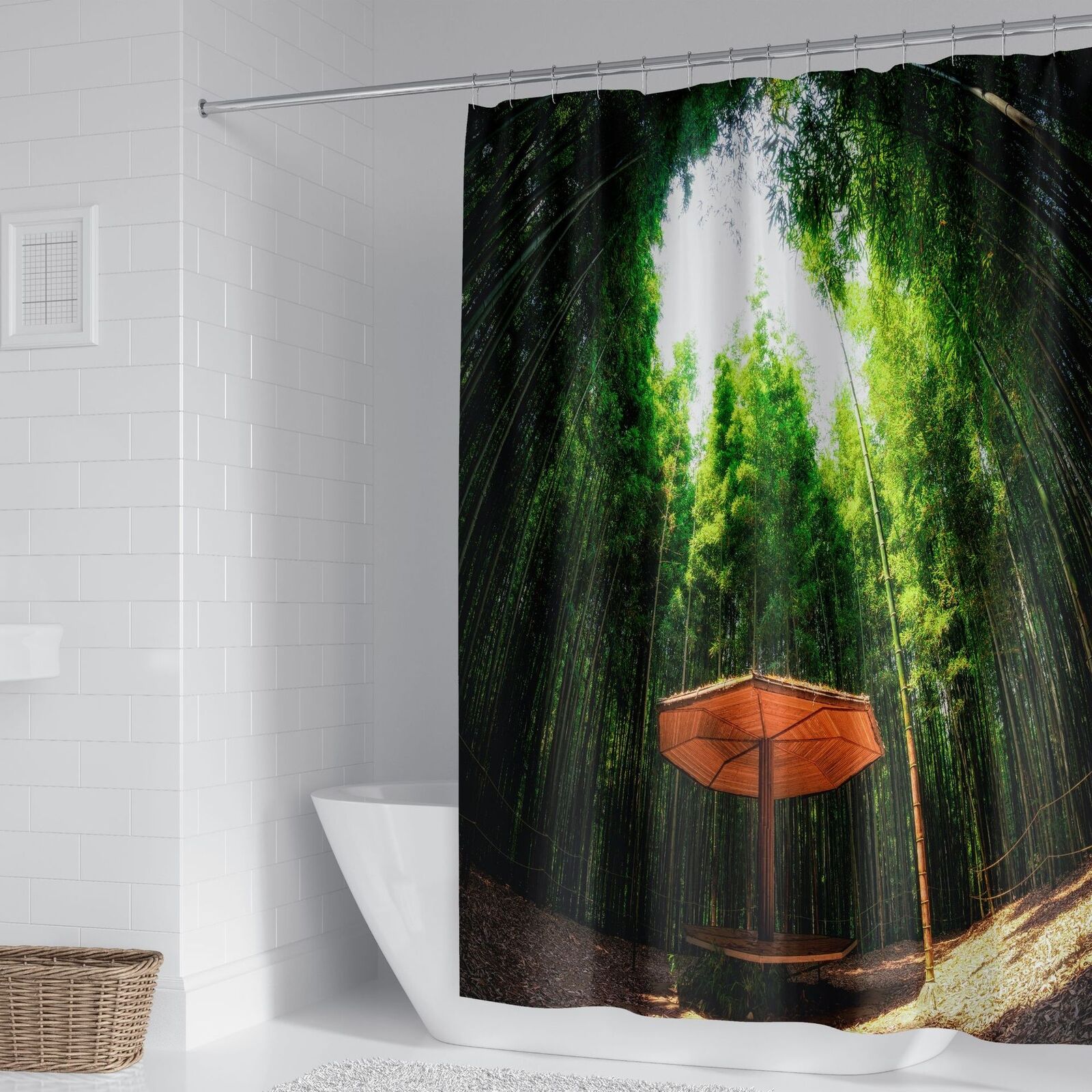 3D Bamboos Forest Jungle Trees Shower Curtain - Nature Prints