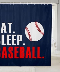 3D Baseball Sports Shower Curtain For Sports Lovers Bathroom Decor