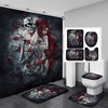 3D Beauty Skull Rose Shower Curtain - Gothic And Floral Prints