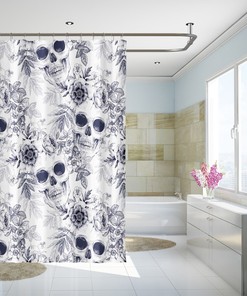 3D Black Skull Shower Curtain - Gothic Prints