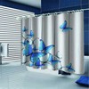 3D Blue Butterfly Shower Curtain, Waterproof Decoration for Bathroom