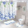 3D Blue Flower Bush Shower Curtain - Nature Prints