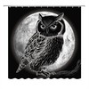 3D Boho Owl Shower Curtain Moon Safari Bird Animal Curtains for Bathroom Decor