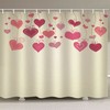 3D Bunches Of Red Hearts Waterproof Fabric Shower Curtain For Bathroom