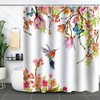 3D Butterfly Flower Shower Curtain For Vintage Bathroom Style