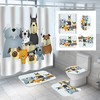 3D Cartoon Dogs Snowflake Print Shower Curtain Set For Kids Bathroom