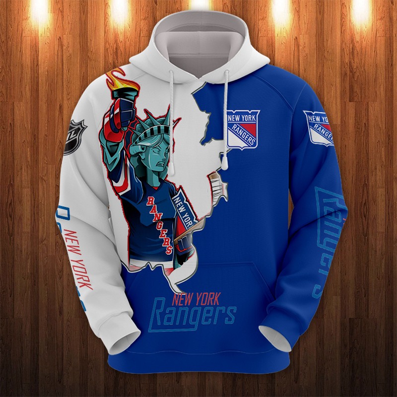 3D Cartoon Graphic Zip Hoodie - All Over Print Hoodie For Fans Of New York Rangers