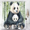 3D Cartoon Panda Bamboo Animal Shower Curtain - Cute Animal Prints