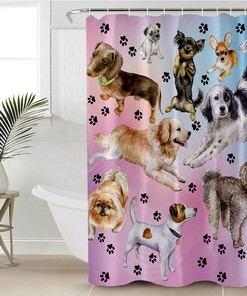 3D Chihuahua Dog Border Collie Shower Curtain - Cute Animal Prints
