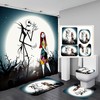 3D Christmas Moon Skull Anime Shower Curtain - Festive And Gothic Prints