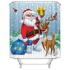 3D Christmas Santa Claus Snowflakes Shower Curtain - Festive Prints