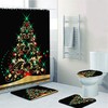 3D Christmas Shower Curtain For Home Decoration With Snowman Print