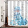 3D Christmas Snowman Snowflake Shower Curtain - Festive Prints
