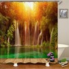 3D Digital Printing Shower Curtain, Waterfall Scenery Fabric Showers Curtain, Bathroom Decor