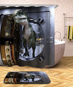 3D Dinosaur Waterproof Shower Curtain - Fun And Cute Dinosaur Prints