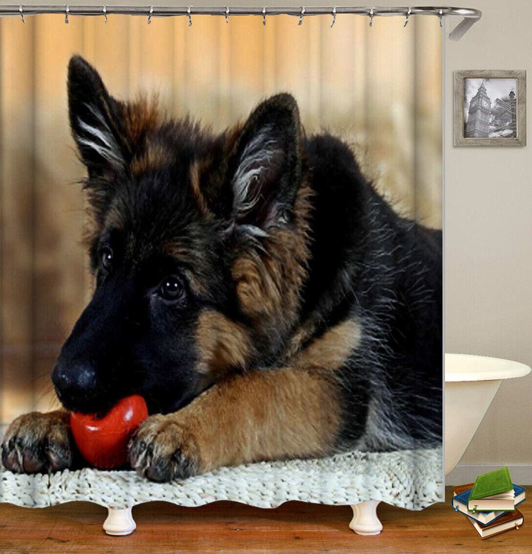 3D Dog Animal Waterproof Shower Curtain Set - Cute Animal Prints