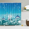 3D Dolphin Marine Life Shower Curtain for a Beachy Bathroom