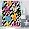 3D Easter Colorful Eggs Stripes Shower Curtain - Festive Prints