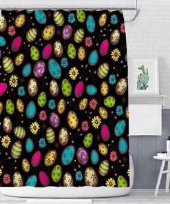 3D Easter Eggs Chick Flowers Floral Shower Curtain - Festive And Floral Prints
