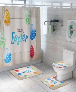 3D Easter Eggs Print Shower Curtain - Festive Prints