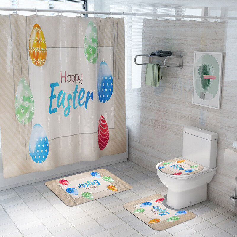3D Easter Eggs Print Shower Curtain - Festive Prints