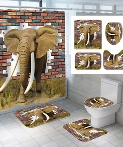 3D Elephant Print Shower Curtain - Cute Animal Prints