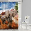 3D Elephant Wild Animal Print Shower Curtain - Animal Prints