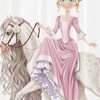 3D Fabric Shower Waterproof Curtain Bathroom Girls Decor with Princess on a Horse Design 